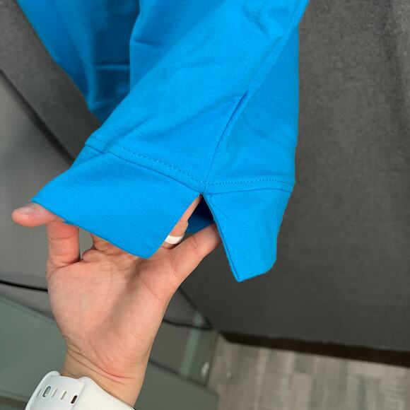 Sport Savvy Petite French Terry Straight Leg Ankle Pant Tropical Blue, Petite 5X - Picture 9 of 9